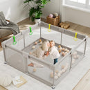 BABY PLAYPEN, BABY AND TODDLER PLAYPEN WITHOUT MAT 59 IN - GRAY - Like New