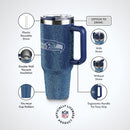 THE MEMORY COMPANY NFL GAME DAY TUMBLER 40OZ STAINLESS - SEAHAWKS - BLUE - Brand New