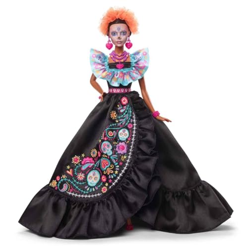 BARBIE SIGNATURE DOLL 2024 DÍA DE MUERTOS COLLECTIBLE BLACK DRESS - MULTI-COLOR - Like New