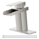 Bathlavish Brushed Nickel Bathroom Faucet Single Handle Waterfall B-66009N - Brand New