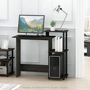 FURINNO EFFICIENT DESK, GAMING DESK WITH 3 OPEN SIDE SHELVES - ESPRESSO/BLACK - Like New