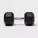 ALL IN MOTION HEX DUMBBELL 50LB - BLACK - Scratch & Dent
