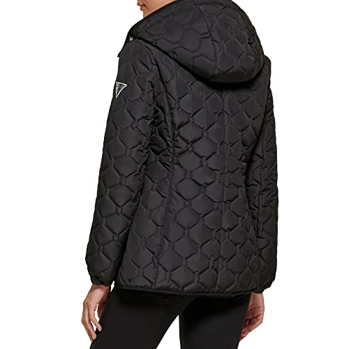 GUESS WOMEN'S QUILT SHORT LIGHT-WEIGHT JACKET - X-LARGE - QUILTED BLACK - Brand New