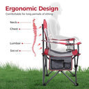 ALPHA CAMP Oversized Mesh Back Camping Folding Chair Heavy Duty Support 350 - Brand New