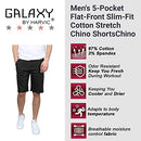 63967 Galaxy Harvic Men's 5-Pocket Flat-Front Slim-Fit Cotton Shorts Black 40 - Like New