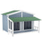 GLANZEND WOODEN DOG HOUSE OUTDOOR & INDOOR CABIN with porch weatherproof roof - Like New