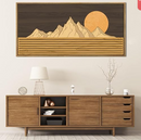 IARTTOP 3D LARGE WOOD MOUNTAIN WALL ART FRAMED 20X40 INCH - WHITE/BLUE/BROWN - Like New