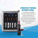 NewAir Compact Wine Cooler Refrigerator 16 Bottle NWC016SS00 - SILVER/BLACK Like New