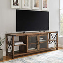 WALKER EDISON RUSTIC MODERN FARMHOUSE METAL AND WOOD TV STAND, 70" - Rustic Oak - Like New