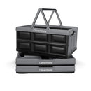 CLEVERMADE COLLAPSIBLE SHOPPING BASKET, 32L STORAGE CRATE, 3 PACK - STONE - Like New