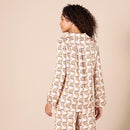 AMAZON ESSENTIALS LADIES LONG-SLEEVE SATIN SLEEP SHIRT - SIZE 2XL - LEOPARD - Brand New