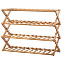 Mandorra Bamboo Shoe Rack 4 Tier Space Saving Free Standing Shoe Shelf - Natural - Brand New