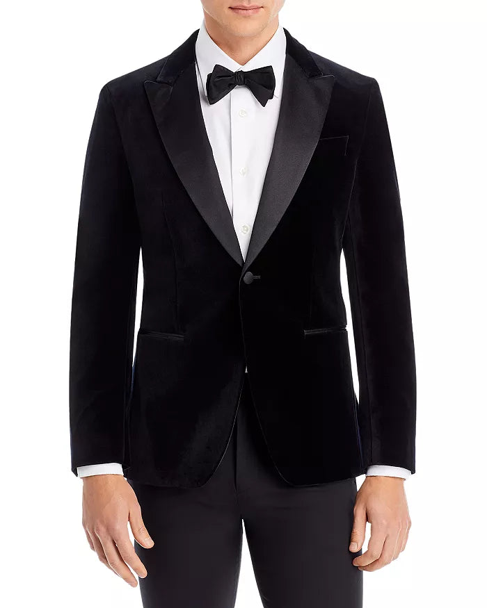 BOSS HUTSON VELVET SLIM FIT DINNER JACKET 42R - BLACK - Brand New