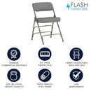Flash Furniture Hercules Metal Folding Chair Cushioned Seat B006TAOB00 - Gray - Brand New