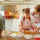 2 Pcs Snackle Box Container, Stackable Snack tray with lid Divided Portable - Like New