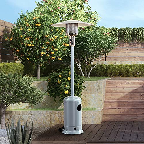 SUNJOY FREESTANDING POWDER COATED PROPANE PATIO HEATER A3060006402 - GREY - Like New
