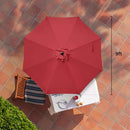 HealSmart 9ft Patio Umbrella Push Button Tilt/Crank Outdoor Market Yard - Red - Like New