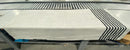 MADISON PARK FABRIC SHOWER CURTAINS BOTTOM HORIZONTAL STRIPED 2 PK - GRAY/BLACK - Like New