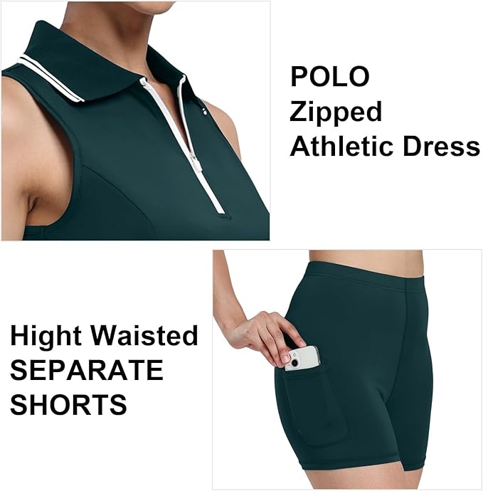 GGOV WOMENS TWO PIECE TENNIS GOLF DRESS UP DRESSES - SIZE: S - DARK TURQUOISE - Like New