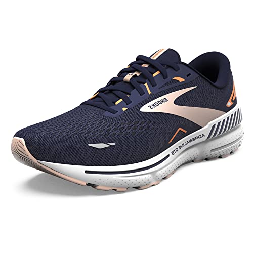 BROOKS WOMEN’S ADRENALINE GTS 23 SUPPORTIVE RUNNING SHOE PEACOAT/TANGERINE/PEACH - Like New