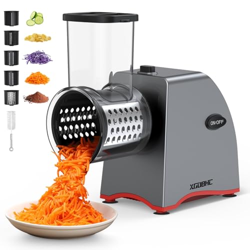 XGOBHC Electric Grater & Salad Maker with 5 Replaceable Stainless Blades -Silver - Like New