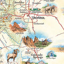 Colorado Map Wall Art Poster - Authentic Hand Drawn Maps - Brand New