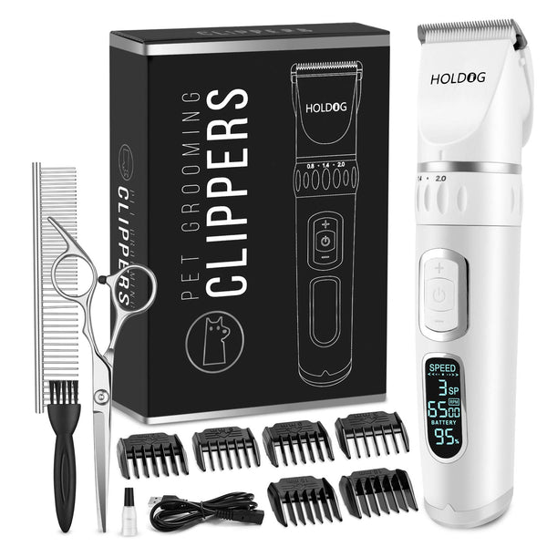 HOLDOG DOG CLIPPERS PROFESSIONAL HEAVY DUTY DOG GROOMING CLIPPER -WHITE - Like New