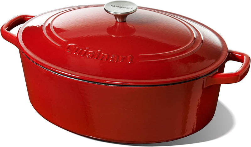 Cuisinart 7 Quart Cast Iron Oval Casserole CI770-33RG - Red Gradient Like New