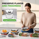 NutriChef Superior Glass Food Storage 24 Piece Stackable NCGLGY - GRAY - Like New