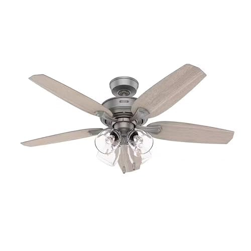 HUNTER 52" TRADITIONAL INDOOR CEILING FAN W LIGHT KIT PULL CHAIN (CC52168-A) - Like New