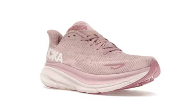 HOKA ONE ONE CLIFTON 9 - PALE MAUVE/PEACH WHIP - SIZE 8.5 - Like New