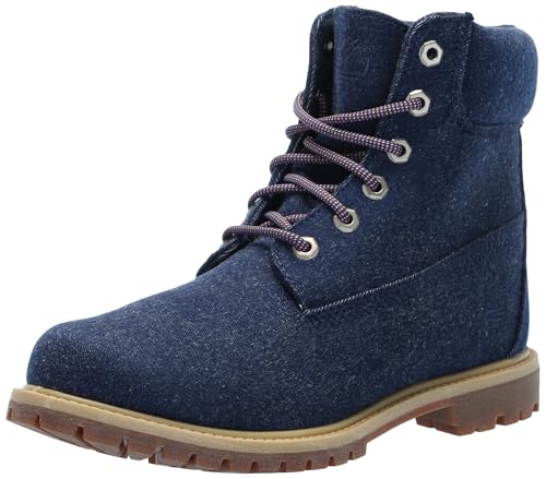 0A2PJ6 WOMEN'S 6" PREMIUM BOOT DARK BLUE CANVAS SIZE 7.5 WIDE - Like New