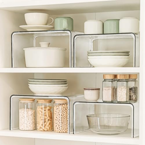 Clear Spice Rack Shelves, Pantry Organizers and Storage Set of 4 - Like New