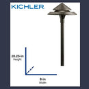Kichler 28305 3-Watt Olde Bronze Low Voltage LED Path Light Fixture - Black - Brand New