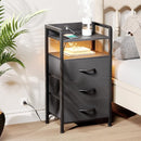 LAZZANTO NIGHT STAND BEDSIDE CHARGER BEDROOM NIGHTSTAND STATION - BLACK - Like New