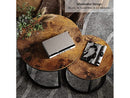 KOTPOP MODERN NESTING COFFEE TABLE SET OF 2 - RUSTIC BROWN - Like New