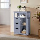 Yaheetech Small Freestanding Bathroom Storage Cabinet with 3 Drawers, Gray - Brand New