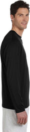 CW26 Hanes Champion Long Sleeve Dry Performance T-Shirt Black S Like New