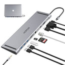USB C Hub Dock, 10-in-1 Docking Station for MacBook Pro/Air, Type C - Like New