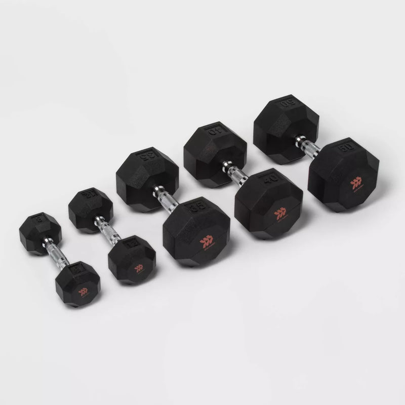 ALL IN MOTION HEX DUMBBELL 50LB - BLACK - Like New