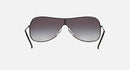 RAY BAN RB3211 FRAME POLISHED BLACK LENSES LIGHT GREY GRADIENT DARK BLUE 38MM - Like New