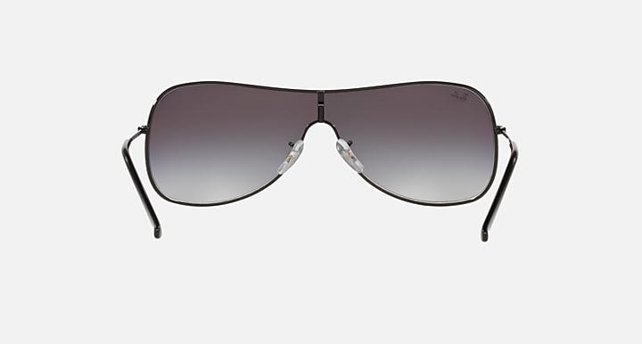 RAY BAN RB3211 FRAME POLISHED BLACK LENSES LIGHT GREY GRADIENT DARK BLUE 38MM - Like New