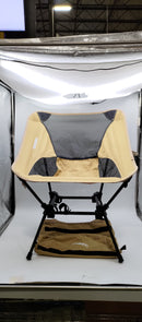 ORAGATI ERGONOMIC FOLD-OUT CAMPING CHAIR WITH ADJUSTABLE HEIGHT - KHAKI - Like New