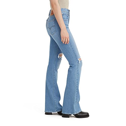 S117407 LEVI'S W28/L32 WOMEN'S 726 HIGH RISE FLARE JEANS LETS TALK BLUE 28X32 - Like New