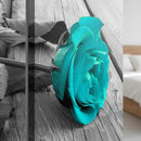 Teal Rose Canvas Wall Art Decor, Modern Floral Painting for Living Room - Brand New