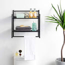 LEEDA 2-Tier Multipurpose Shelf or Wall Mounting Utility Metal - Black - Brand New