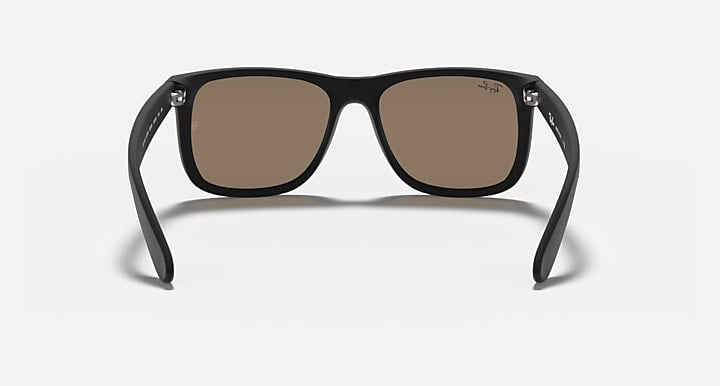 RAY-BAN RB4165 JUSTIN SUNGLASSES, 54MM - MATTE RUBBER BLACK/GOLD MIRROR - Like New