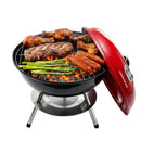 OVENTE 14 Inch Portable Charcoal Grill Dual Venting GQR0400BR - Red - Brand New
