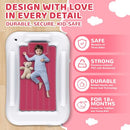 Deeteck Inflatable Toddler Travel Bed 60" Safety Sides Cozy Mattress - Pink - Like New