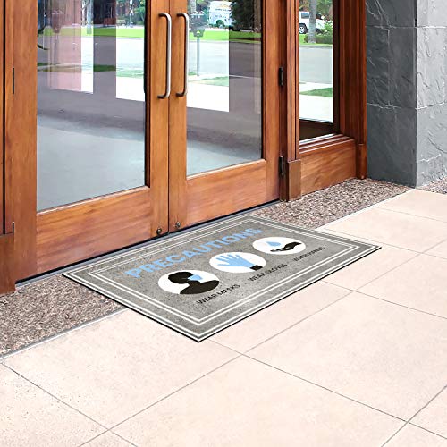 39845288102400036 APACHE MILLS FASHIONABLE DELUXE "PRECAUTIONS" MAT- GRAY - Brand New